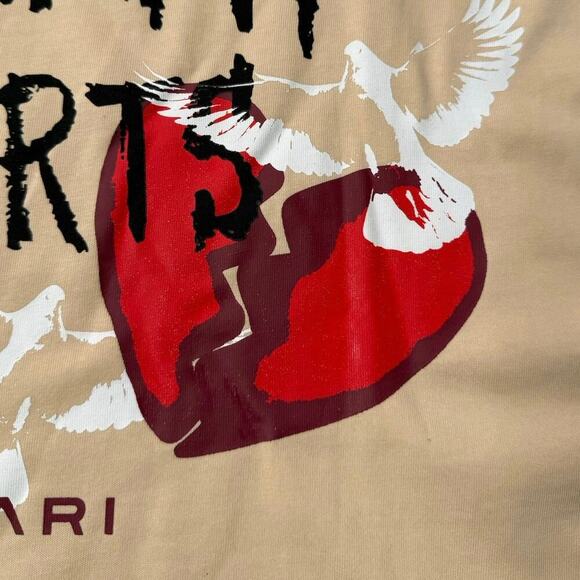 DEIARI Oversized Graphic T-Shirt Beige “GUAP Heals Broken Hearts” Cupid Print - Picture 7 of 9